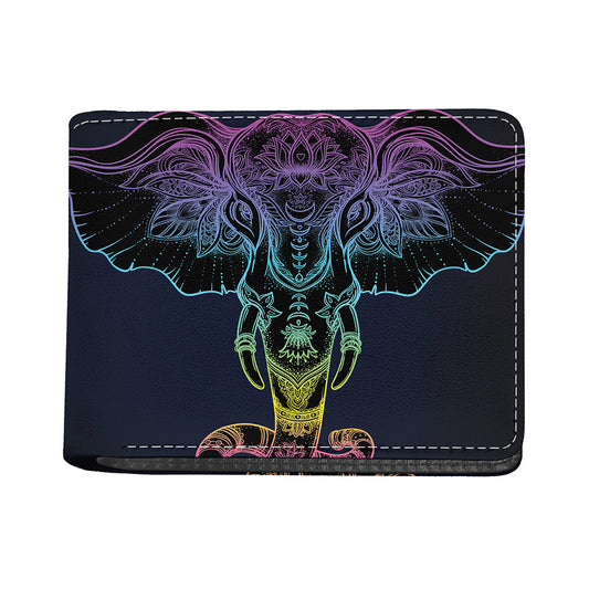 Colorful Spiritual Elephant Print Bifold Wallet
