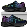 Colorful Spiritual Elephant Print Black Chunky Shoes