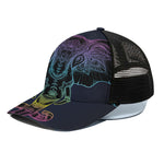 Colorful Spiritual Elephant Print Black Mesh Trucker Cap
