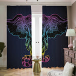 Colorful Spiritual Elephant Print Blackout Pencil Pleat Curtains