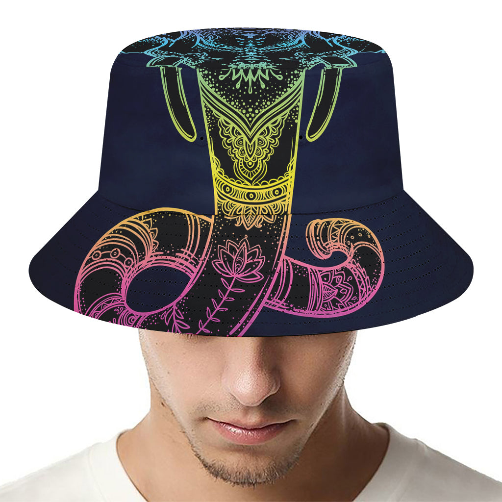 Colorful Spiritual Elephant Print Bucket Hat