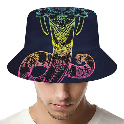 Colorful Spiritual Elephant Print Bucket Hat