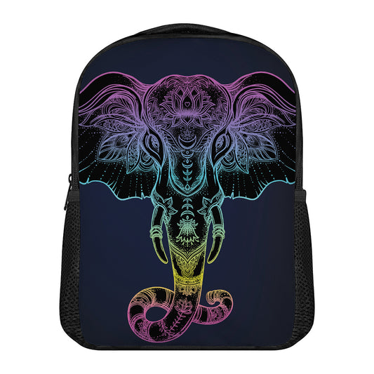 Colorful Spiritual Elephant Print Casual Backpack