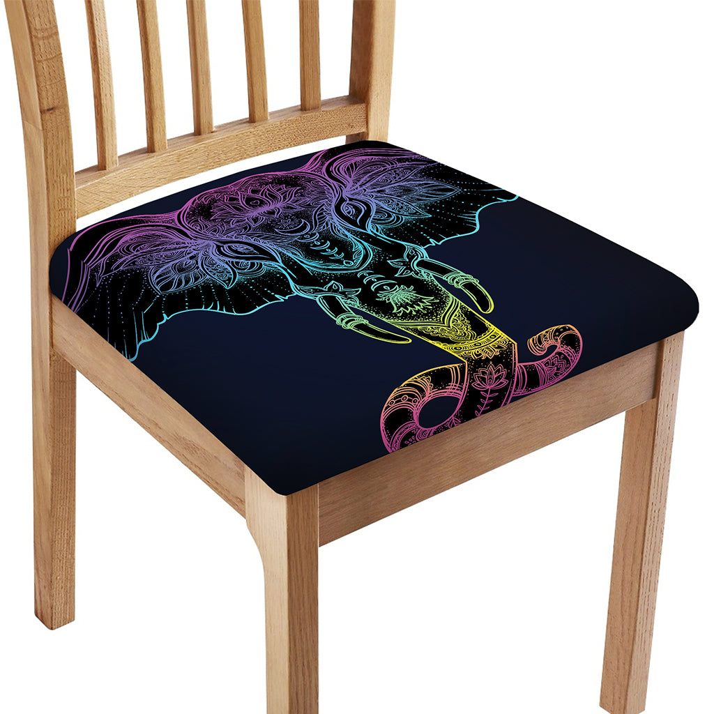 Colorful Spiritual Elephant Print Chair Cushion Cover