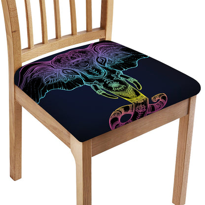 Colorful Spiritual Elephant Print Chair Cushion Cover
