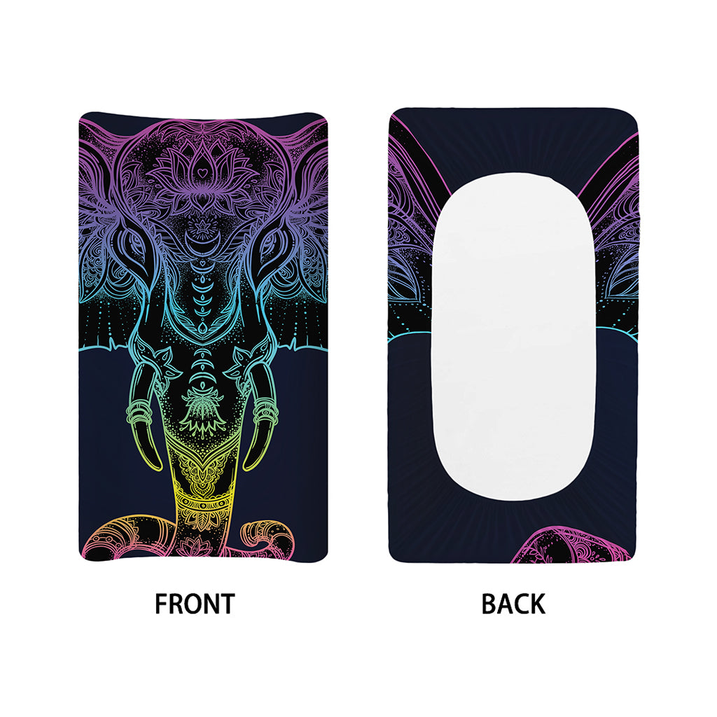 Colorful Spiritual Elephant Print Changing Pad Cover