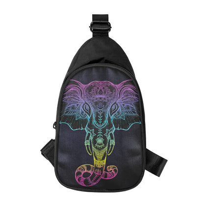 Colorful Spiritual Elephant Print Chest Bag