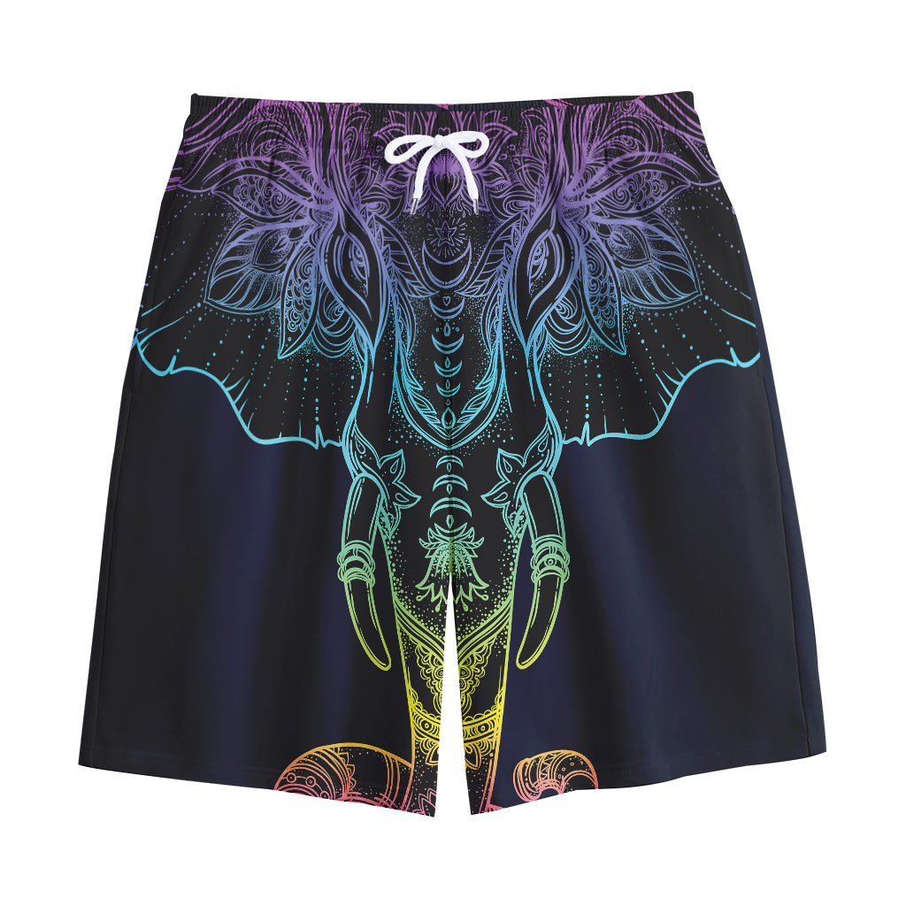 Colorful Spiritual Elephant Print Cotton Shorts