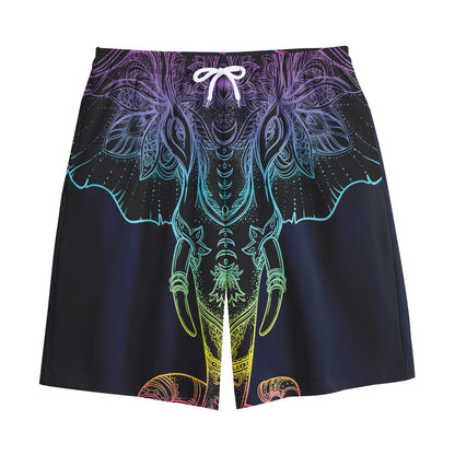 Colorful Spiritual Elephant Print Cotton Shorts