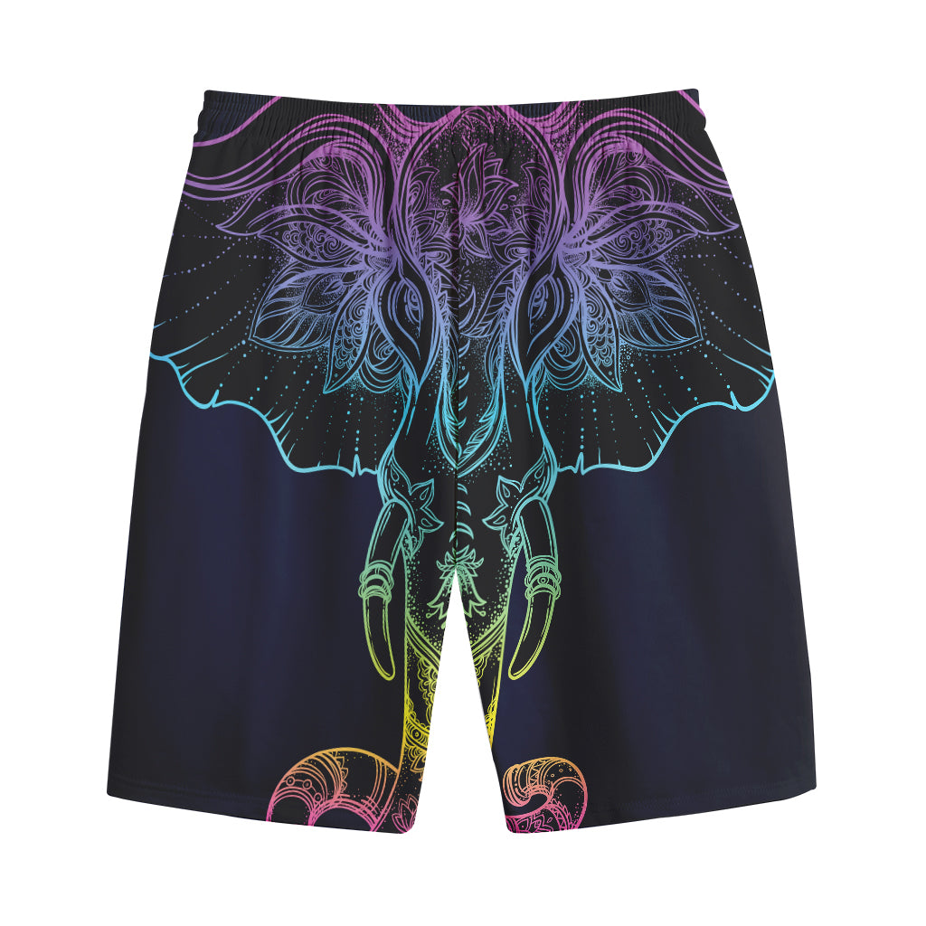 Colorful Spiritual Elephant Print Cotton Shorts