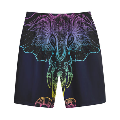 Colorful Spiritual Elephant Print Cotton Shorts