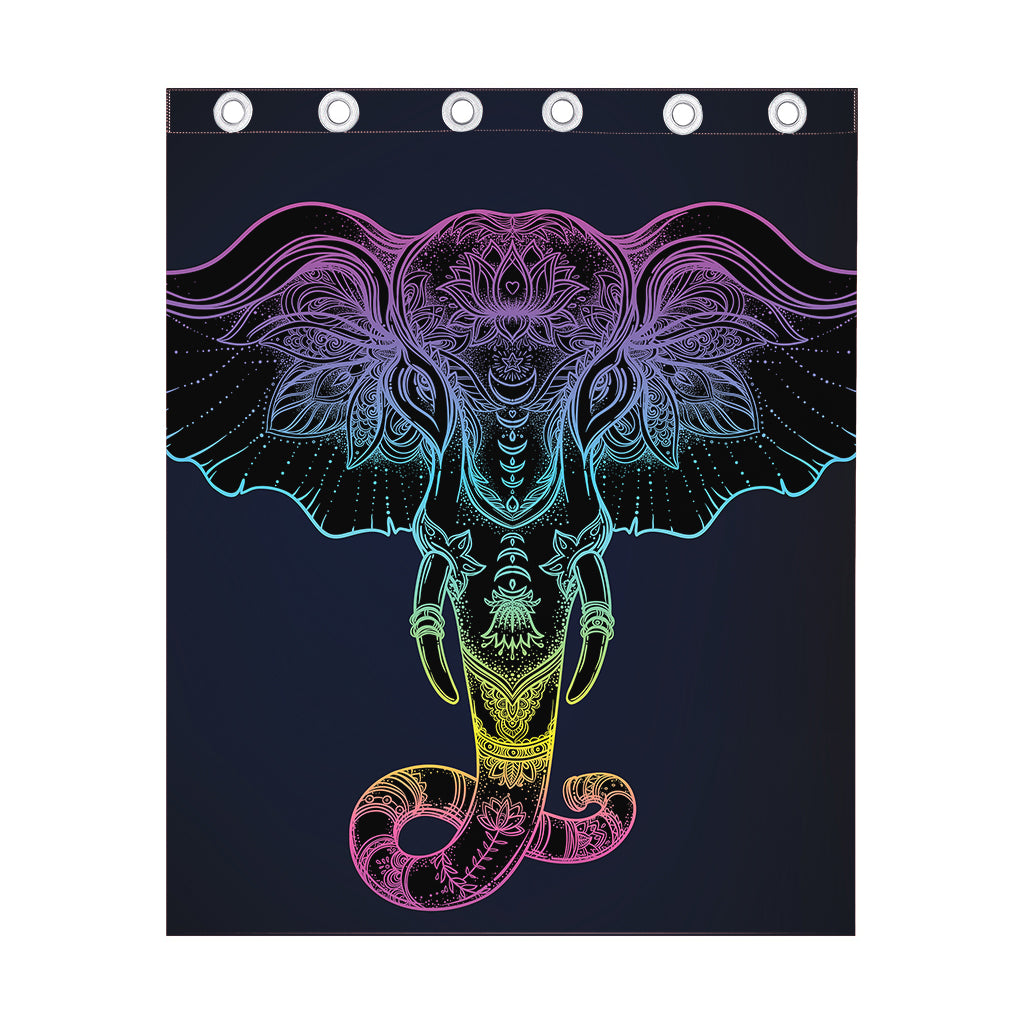 Colorful Spiritual Elephant Print Curtain