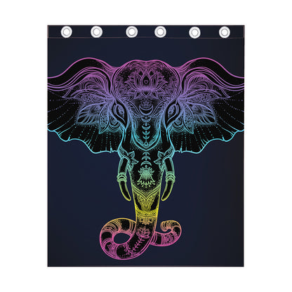 Colorful Spiritual Elephant Print Curtain