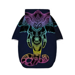 Colorful Spiritual Elephant Print Dog Zip Up Hoodie