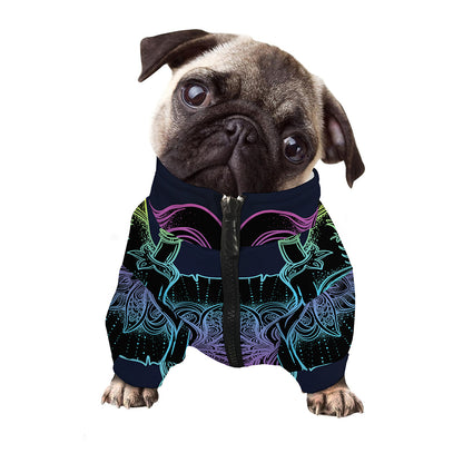 Colorful Spiritual Elephant Print Dog Zip Up Jacket