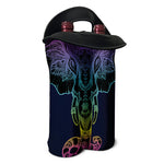 Colorful Spiritual Elephant Print Double Neoprene Wine Tote