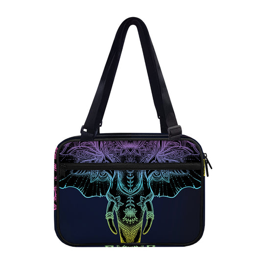 Colorful Spiritual Elephant Print Double Strap Bible Bag