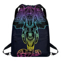 Colorful Spiritual Elephant Print Drawstring Backpack