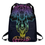 Colorful Spiritual Elephant Print Drawstring Backpack