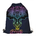 Colorful Spiritual Elephant Print Drawstring Bag