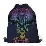 Colorful Spiritual Elephant Print Drawstring Bag