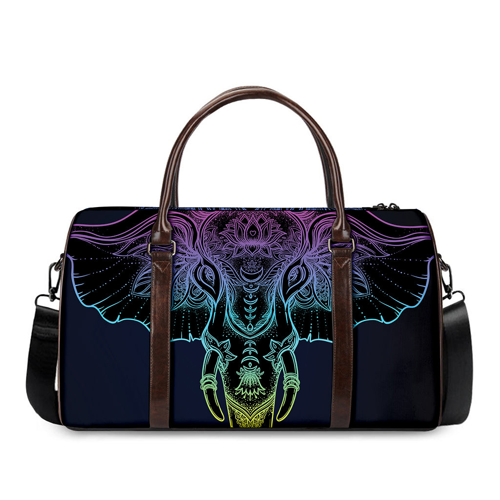 Colorful Spiritual Elephant Print Duffle Bag