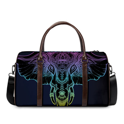 Colorful Spiritual Elephant Print Duffle Bag