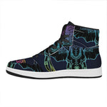 Colorful Spiritual Elephant Print High Top Leather Sneakers