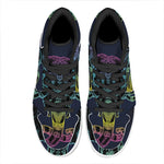 Colorful Spiritual Elephant Print High Top Leather Sneakers