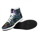 Colorful Spiritual Elephant Print High Top Leather Sneakers