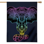 Colorful Spiritual Elephant Print House Flag
