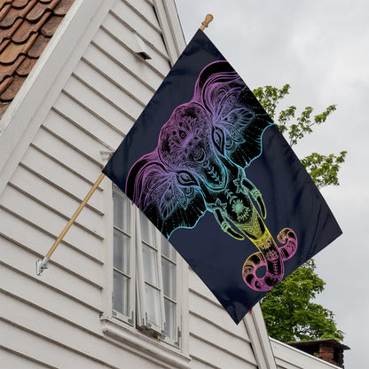 Colorful Spiritual Elephant Print House Flag
