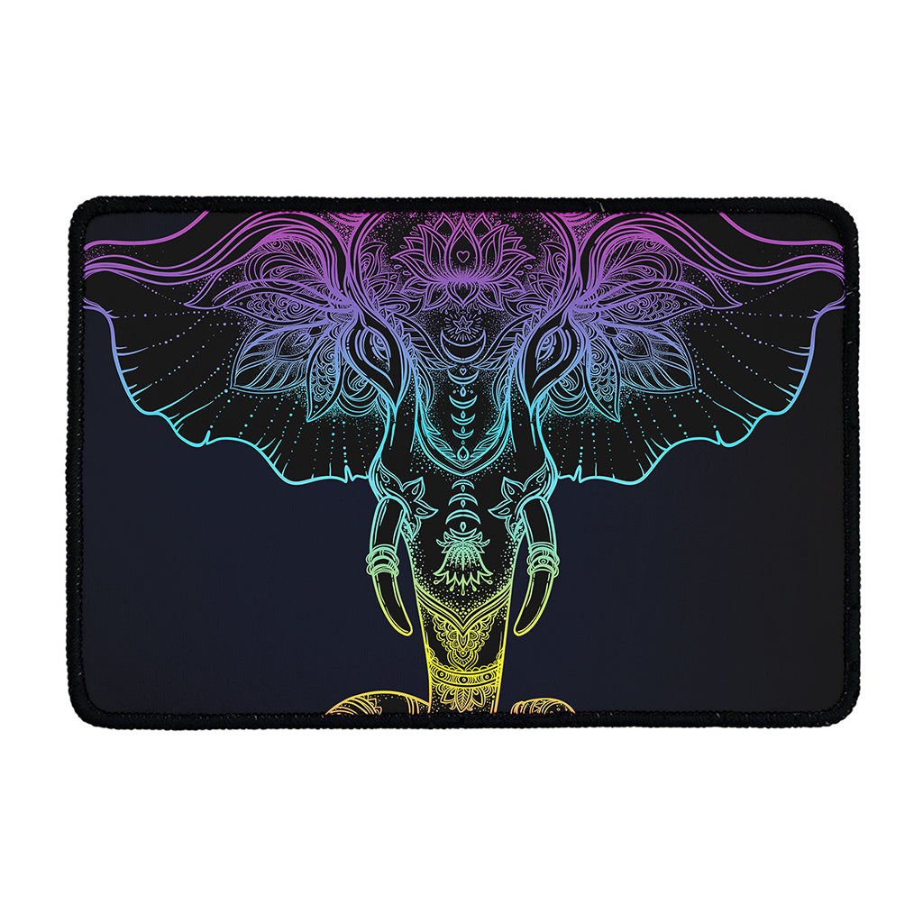 Colorful Spiritual Elephant Print Kitchen Mat