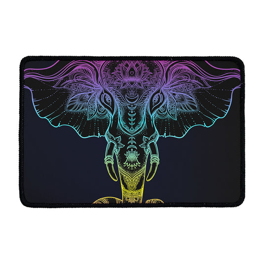 Colorful Spiritual Elephant Print Kitchen Mat