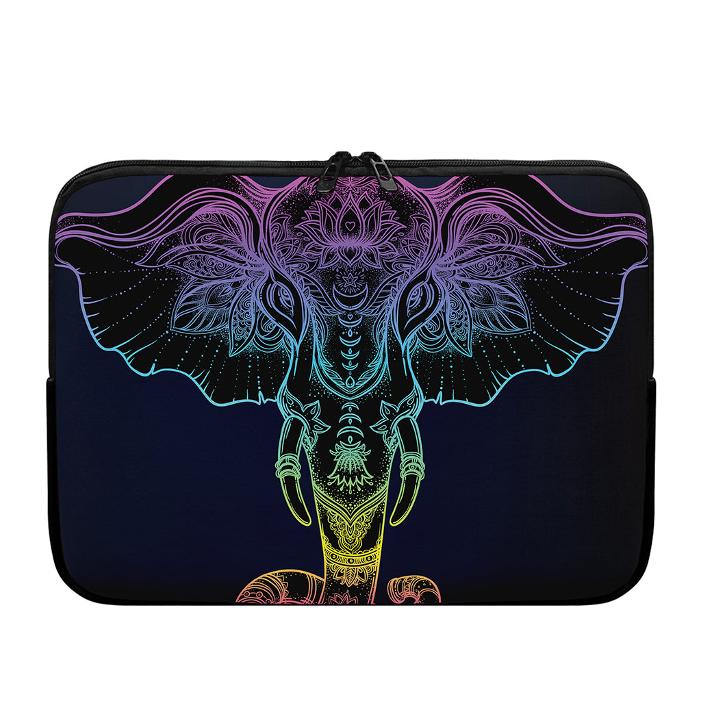 Colorful Spiritual Elephant Print Laptop Sleeve