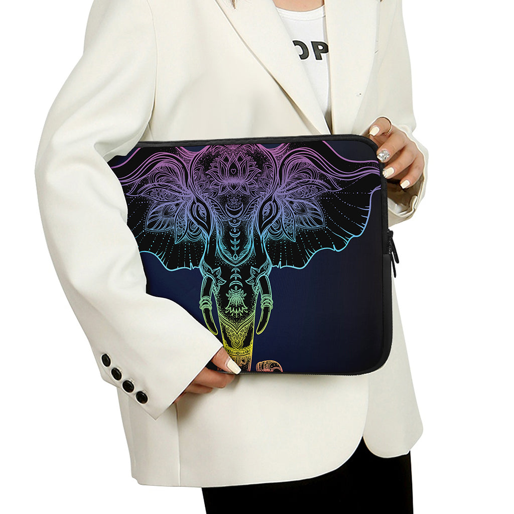 Colorful Spiritual Elephant Print Laptop Sleeve