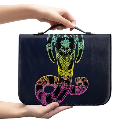 Colorful Spiritual Elephant Print Leather Bible Cover