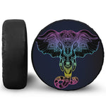 Colorful Spiritual Elephant Print Leather Spare Tire Cover