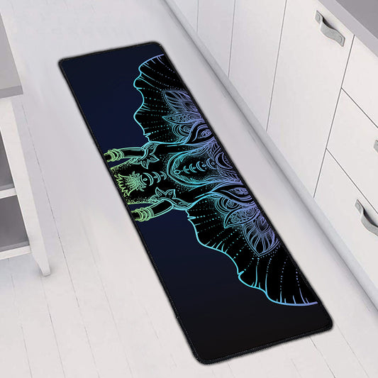 Colorful Spiritual Elephant Print Long Kitchen Mat
