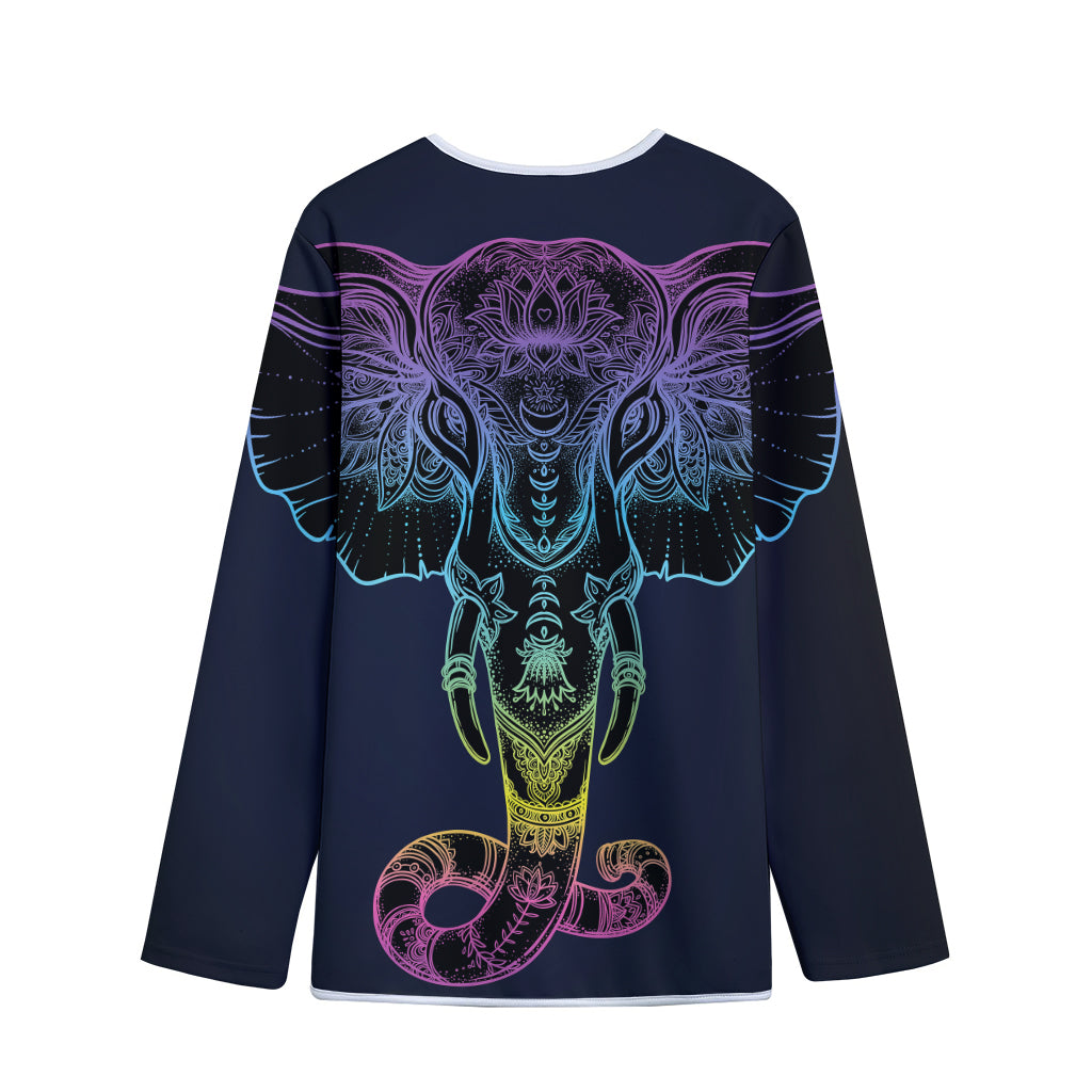 Colorful Spiritual Elephant Print Long Sleeve Short Coat