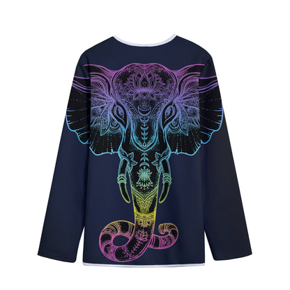 Colorful Spiritual Elephant Print Long Sleeve Short Coat