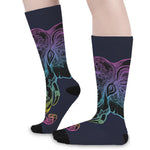 Colorful Spiritual Elephant Print Long Socks