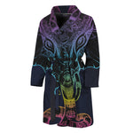 Colorful Spiritual Elephant Print Men's Bathrobe