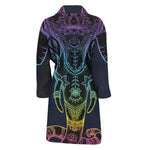 Colorful Spiritual Elephant Print Men's Bathrobe