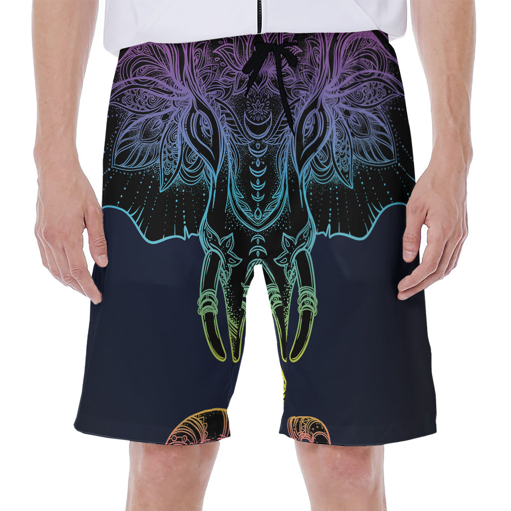 Colorful Spiritual Elephant Print Men's Beach Shorts