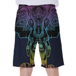 Colorful Spiritual Elephant Print Men's Beach Shorts
