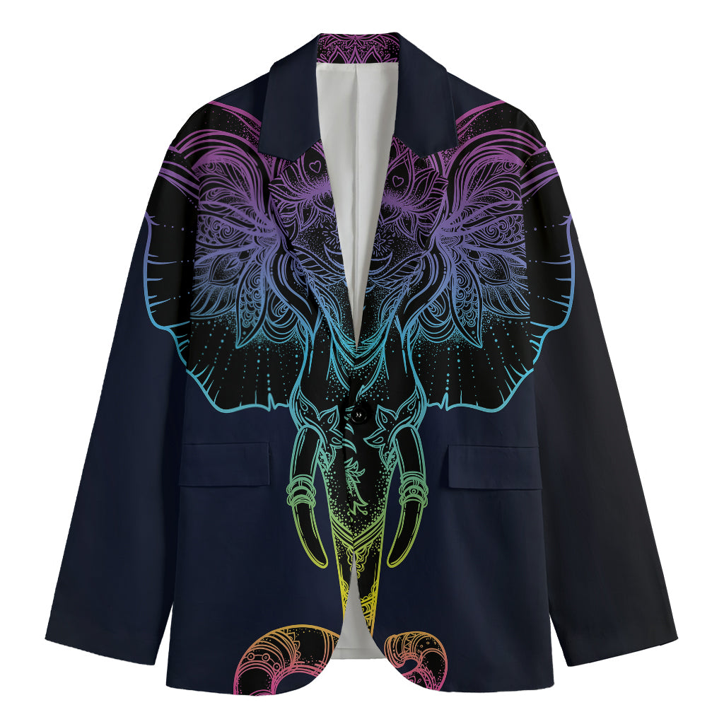 Colorful Spiritual Elephant Print Men's Blazer