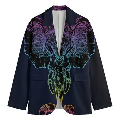 Colorful Spiritual Elephant Print Men's Blazer