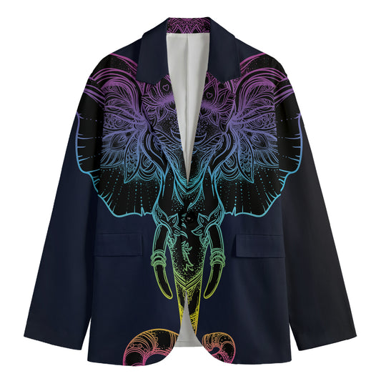 Colorful Spiritual Elephant Print Men's Blazer