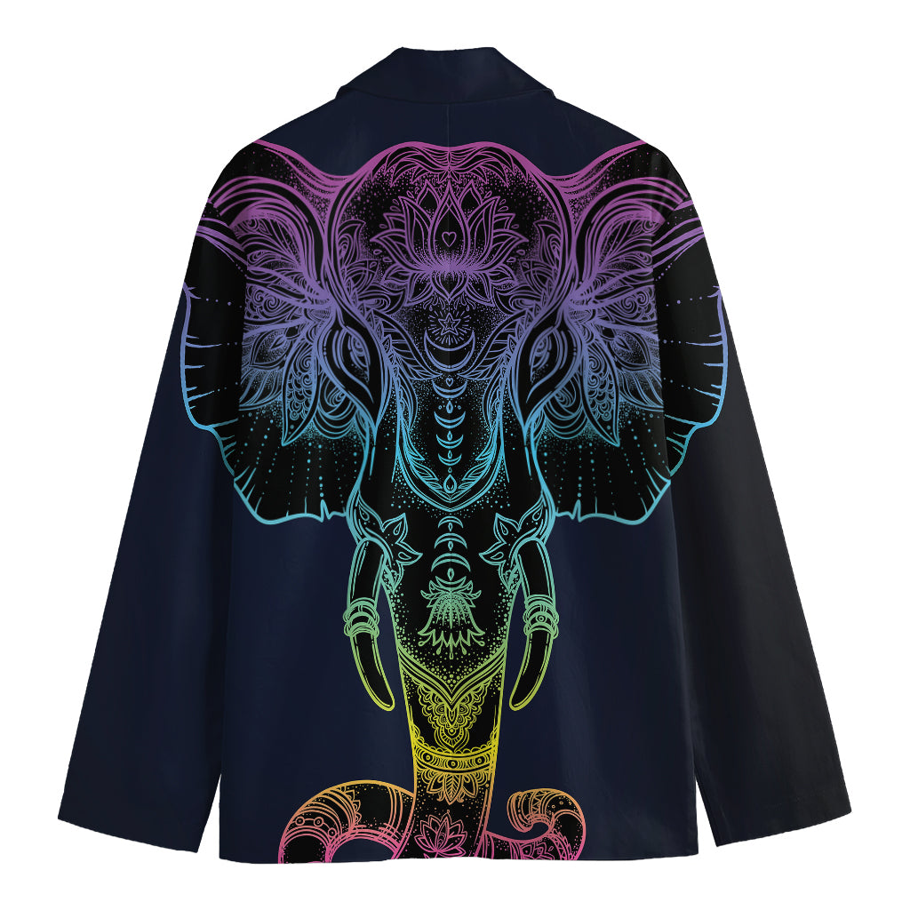Colorful Spiritual Elephant Print Men's Blazer